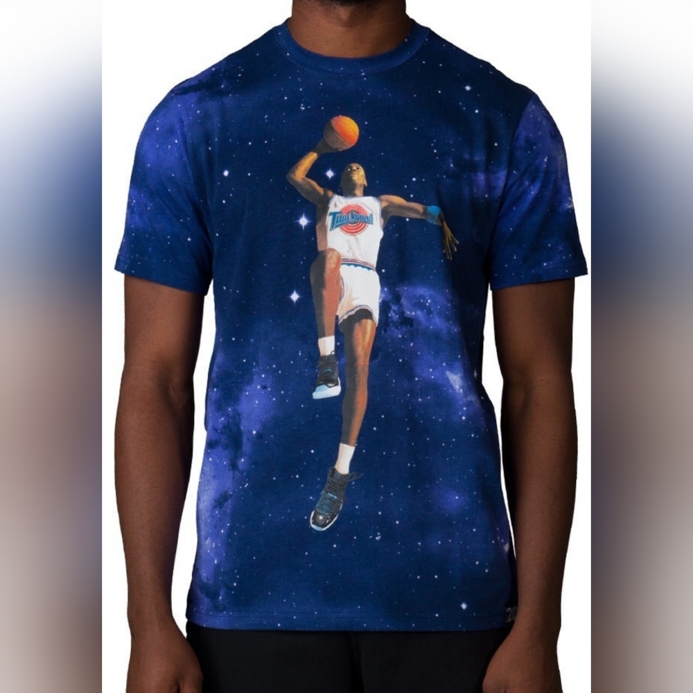 Nike Michael Jordan Space Jam Tune Squad 20th Anniversary Galaxy Shirt X…